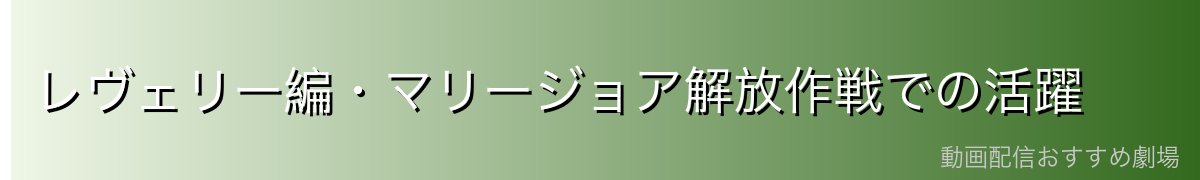 レヴェリー編・マリージョア解放作戦での活躍