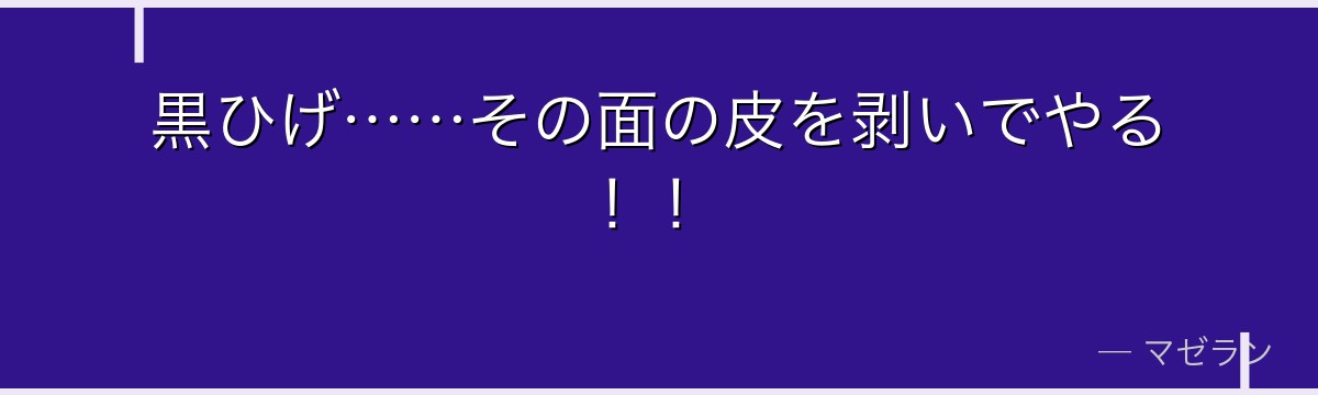 黒ひげ……その面の皮を剥いでやる!!