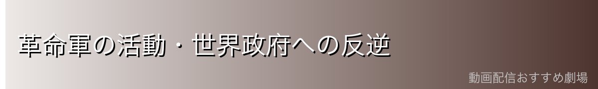 革命軍の活動・世界政府への反逆