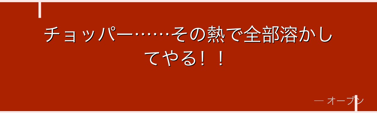 チョッパー……その熱で全部溶かしてやる!!