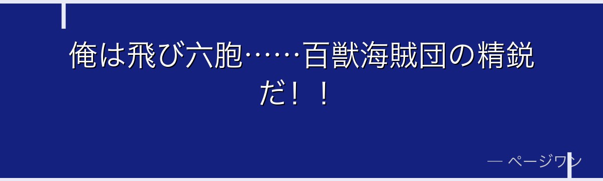 俺は飛び六胞……百獣海賊団の精鋭だ!!