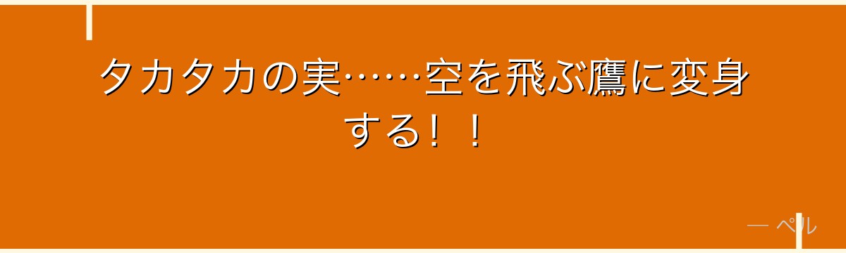 タカタカの実……空を飛ぶ鷹に変身する!!