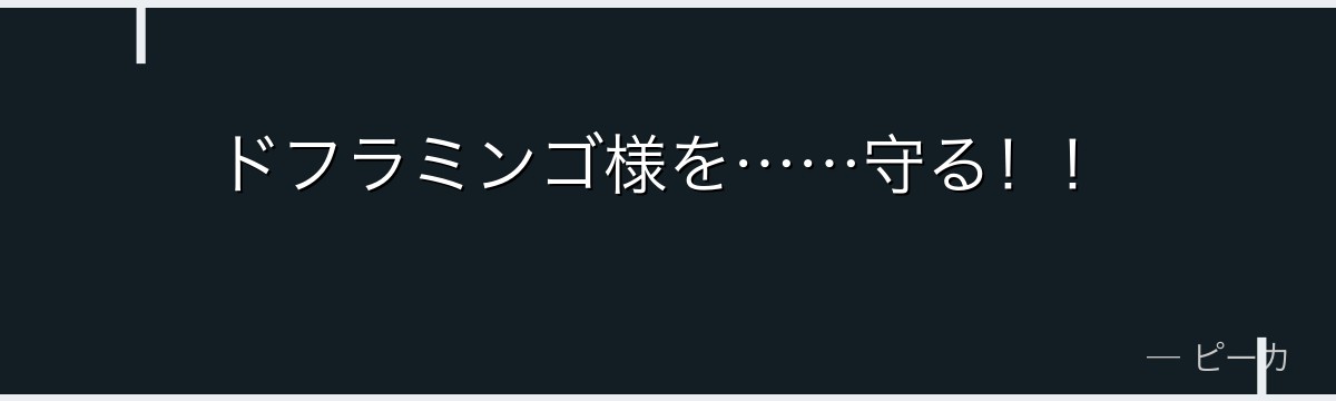 ドフラミンゴ様を……守る!!