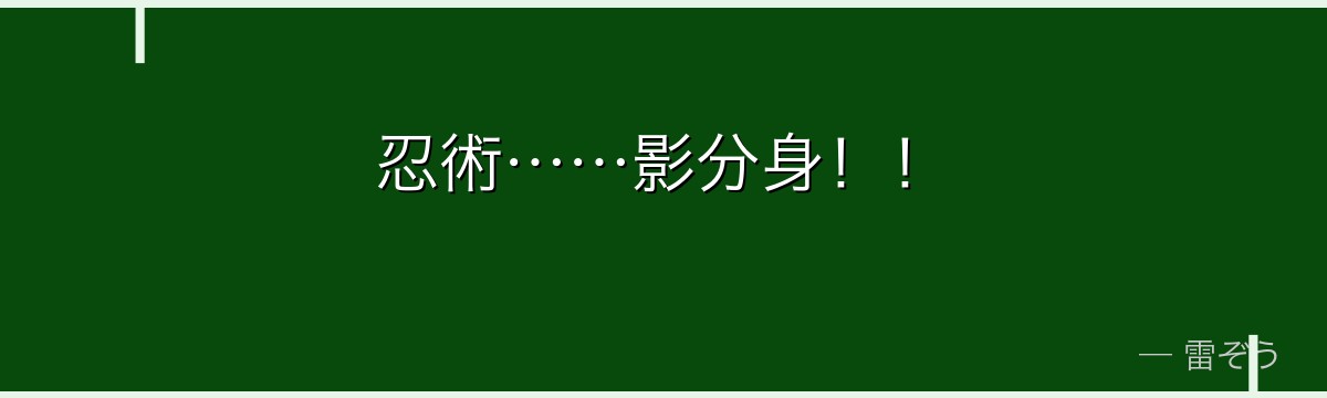 忍術……影分身!!