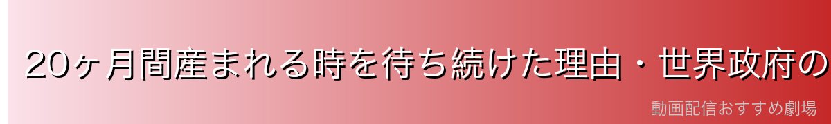 20ヶ月間産まれる時を待ち続けた理由・世界政府の追跡