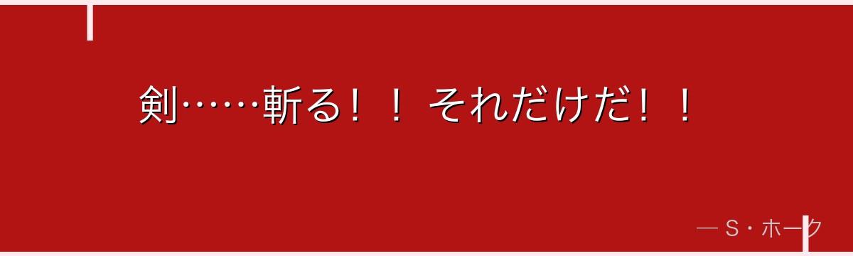 剣……斬る!!それだけだ!!