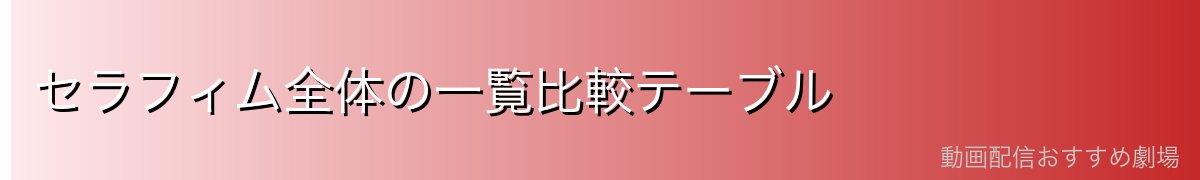 セラフィム全体の一覧比較テーブル