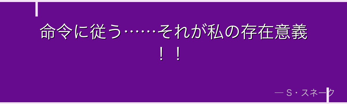 命令に従う……それが私の存在意義!!