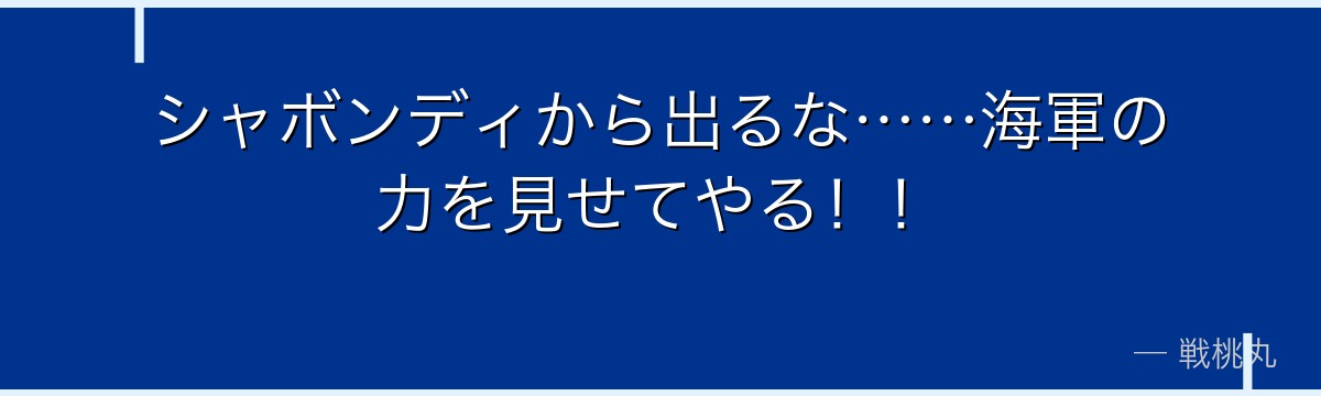 シャボンディから出るな……海軍の力を見せてやる!!