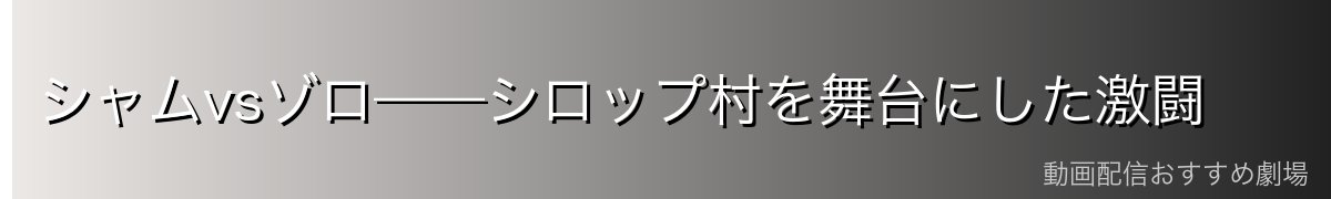 シャムvsゾロ——シロップ村を舞台にした激闘