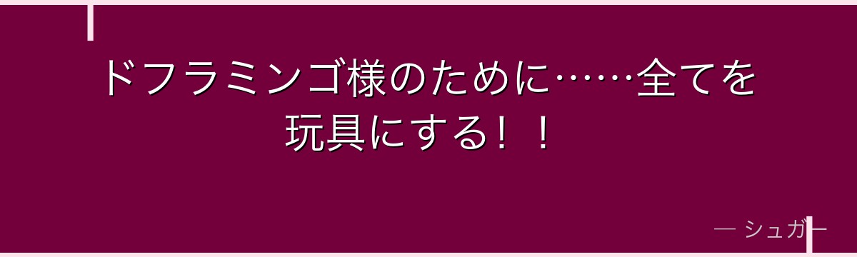 ドフラミンゴ様のために……全てを玩具にする!!