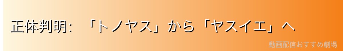 正体判明:「トノヤス」から「ヤスイエ」へ