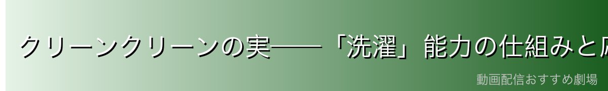クリーンクリーンの実——「洗濯」能力の仕組みと応用
