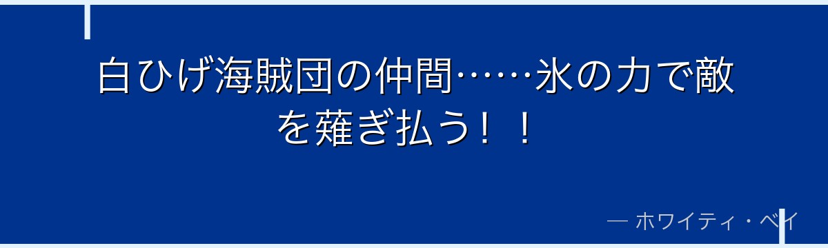 白ひげ海賊団の仲間……氷の力で敵を薙ぎ払う!!