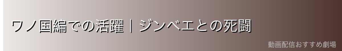 ワノ国編での活躍|ジンベエとの死闘