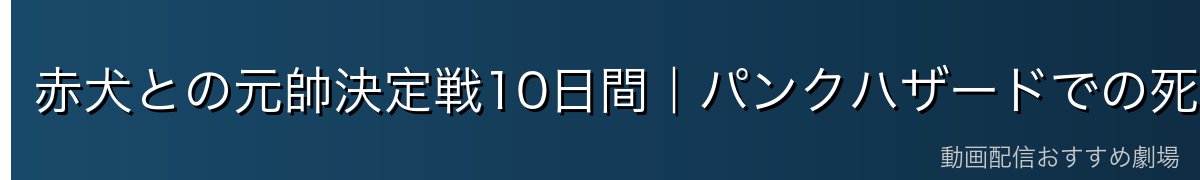 赤犬との元帥決定戦10日間|パンクハザードでの死闘