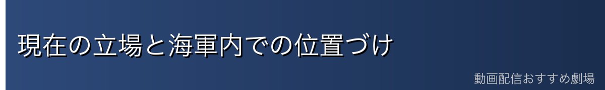 現在の立場と海軍内での位置づけ