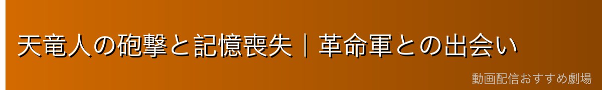 天竜人の砲撃と記憶喪失|革命軍との出会い
