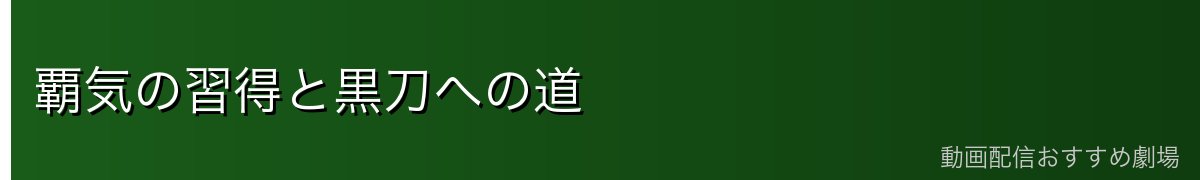 覇気の習得と黒刀への道