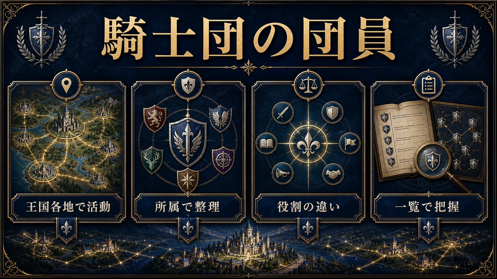 ルグニカ王国騎士団の団員を王国各地での活動・所属・役割の違い・一覧で整理した図解