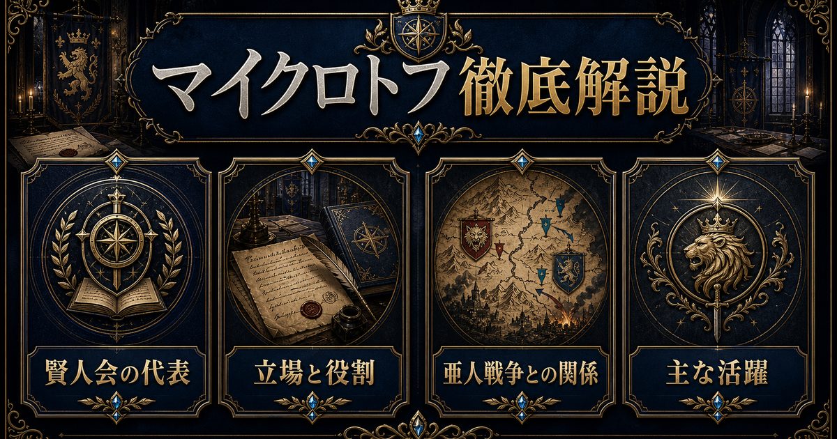 リゼロのマイクロトフを賢人会の代表・立場と役割・亜人戦争との関係・主な活躍で整理したアイキャッチ