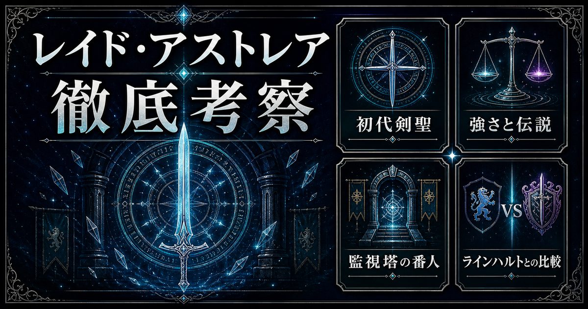 レイド・アストレアの初代剣聖としての強さ・伝説・監視塔での役割を整理したアイキャッチ
