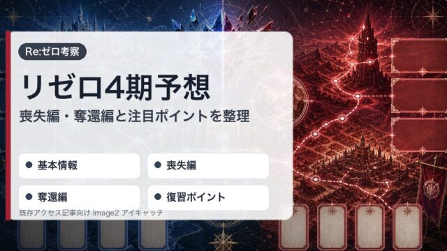 リゼロ4期予想を基本情報・喪失編・奪還編・復習ポイントで整理したアイキャッチ