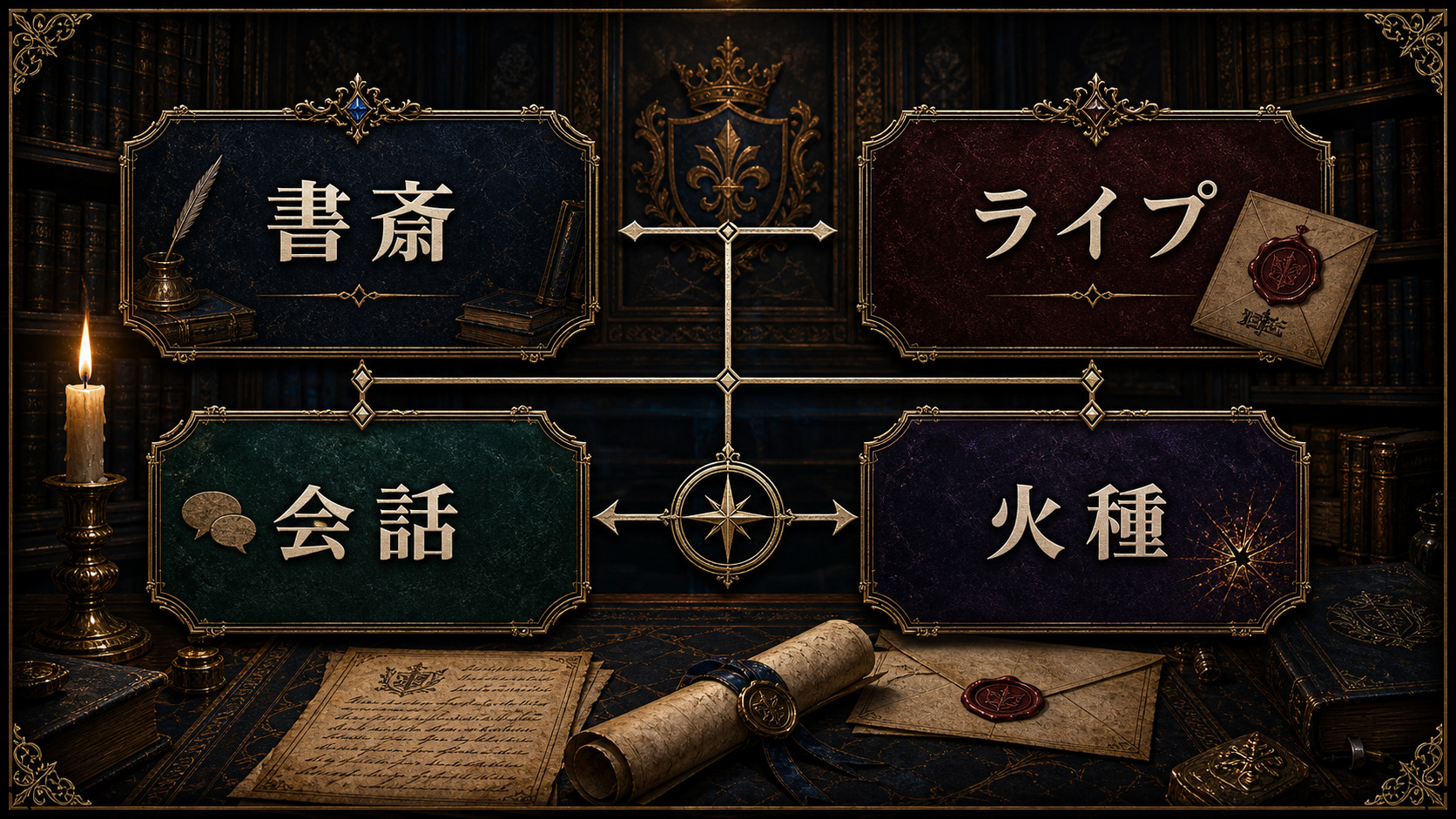 書斎でライプと会話する場面を示すImage2図解