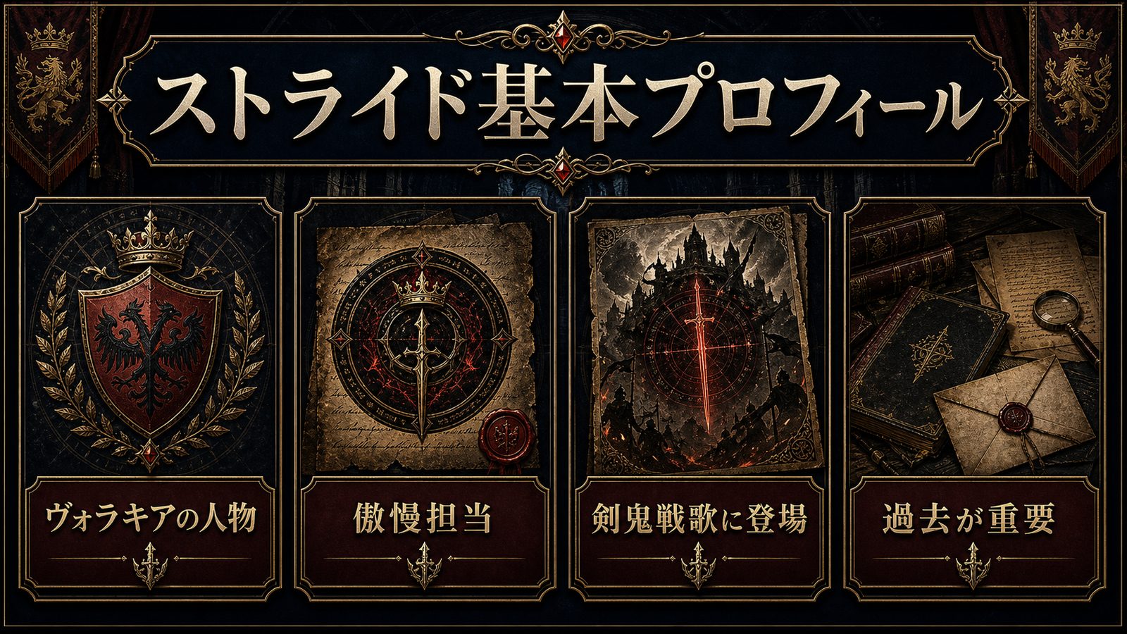 ストライド・ヴォラキアの基本プロフィールをヴォラキアの人物・傲慢担当・剣鬼戦歌で整理した図解