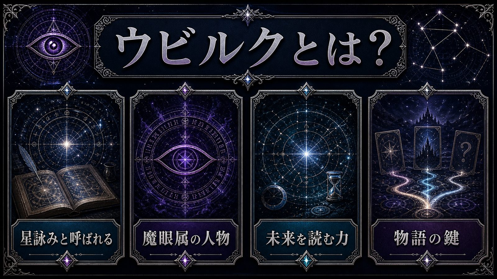 ウビルクとはどんな人物かを星詠み・魔眼属・未来を読む力・物語の鍵で整理した図解
