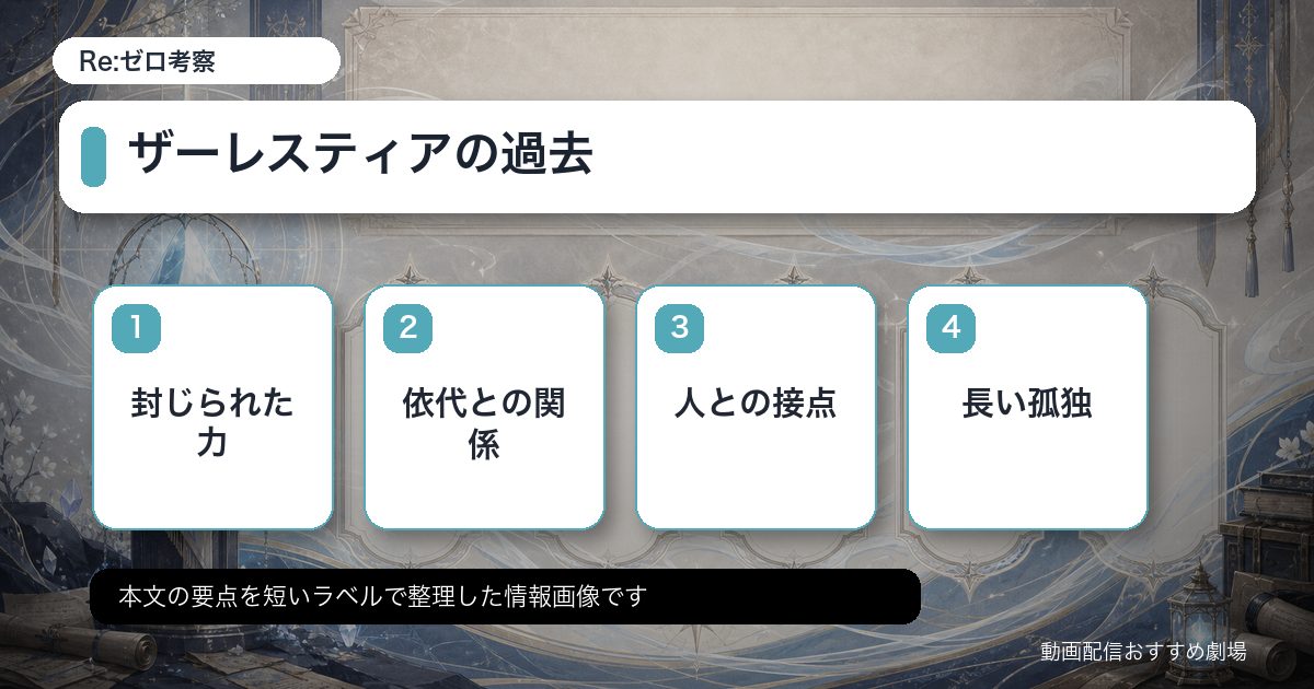 ザーレスティアの過去をカード形式で整理した情報画像