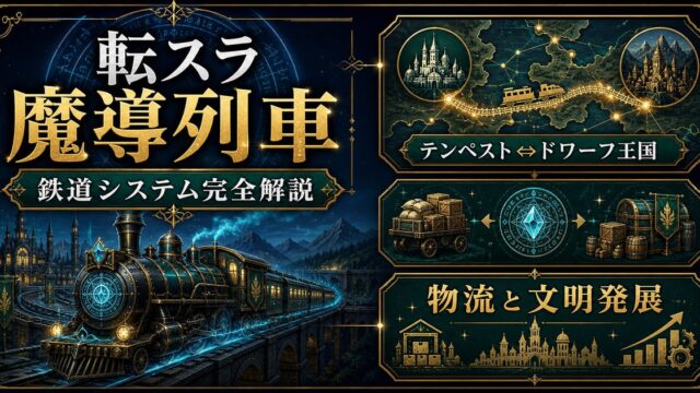 転スラの魔導列車と鉄道システムを物流・文明発展から整理したアイキャッチ