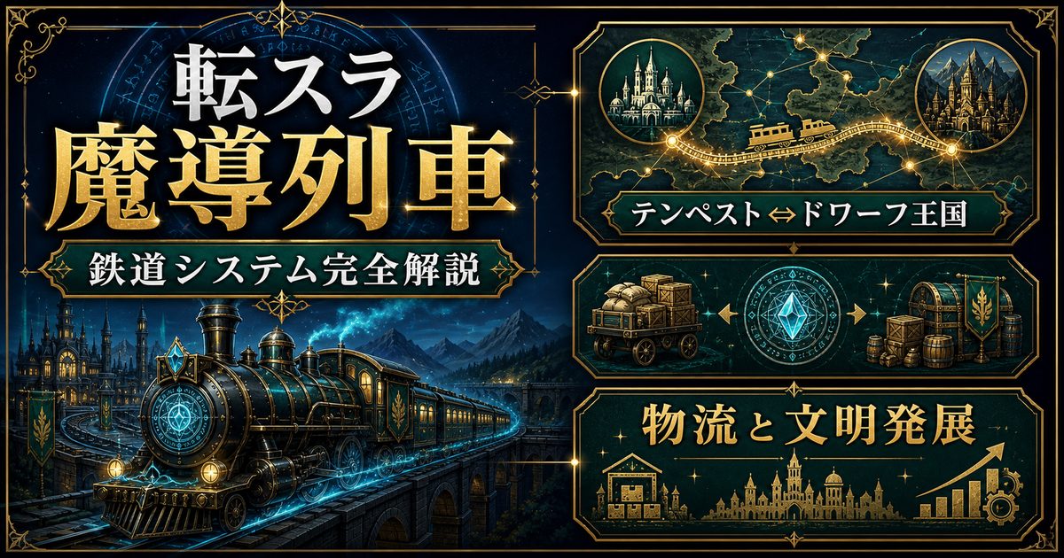 転スラの魔導列車と鉄道システムを物流・文明発展から整理したアイキャッチ