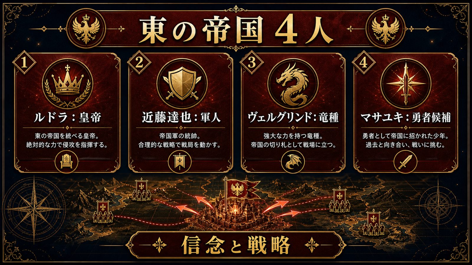 転スラ4期の東の帝国側の注目キャラクター4人を整理した図解