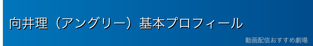 向井理（アングリー）基本プロフィール