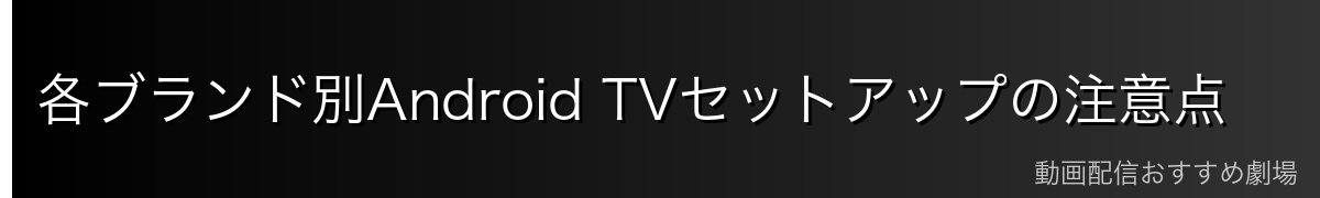 各ブランド別Android TVセットアップの注意点