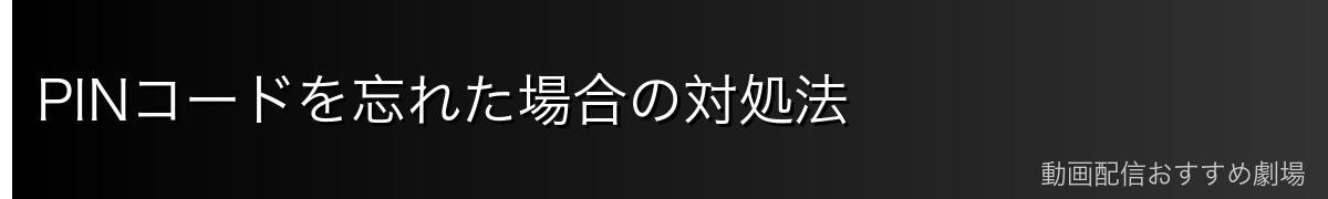 PINコードを忘れた場合の対処法