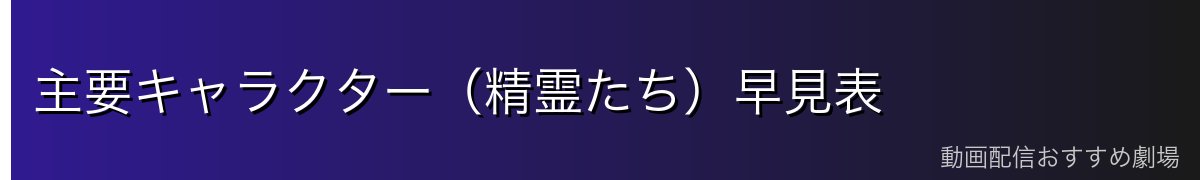 主要キャラクター(精霊たち)早見表