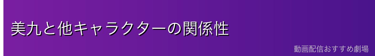 美九と他キャラクターの関係性