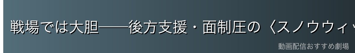 戦場では大胆——後方支援・面制圧の〈スノウウィッチ〉
