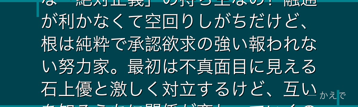 伊井野ミコは秀知院の風紀委員長で、生真面目で杓子定規、規則に厳格な「絶対正義」の持ち主なの！融通が利かなくて空回りしがちだけど、根は純粋で承認欲求の強い報われない努力家。最初は不真面目に見える石上優と激しく対立するけど、互いを知るうちに関係が変わっていくのが大きな見どころなんだよ。