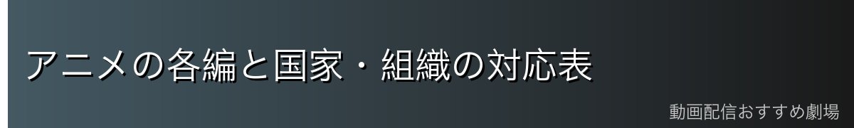 アニメの各編と国家・組織の対応表