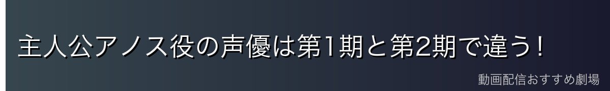 主人公アノス役の声優は第1期と第2期で違う！