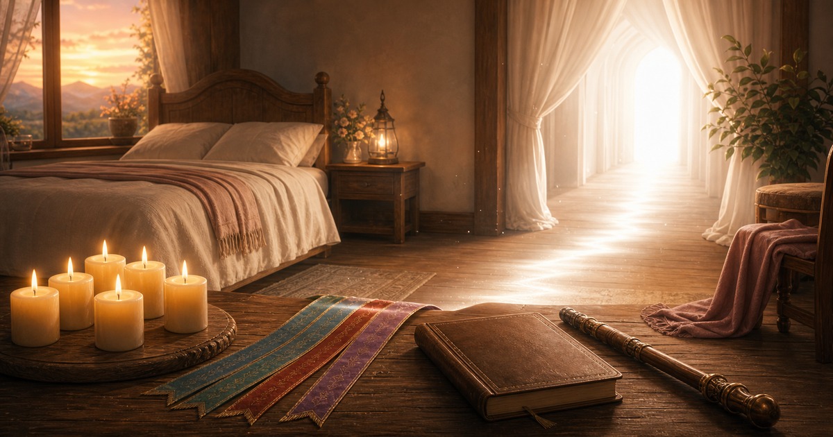 家族の灯りに囲まれて人生を終え白い部屋へ向かうルーデウスの最期を象徴した画像