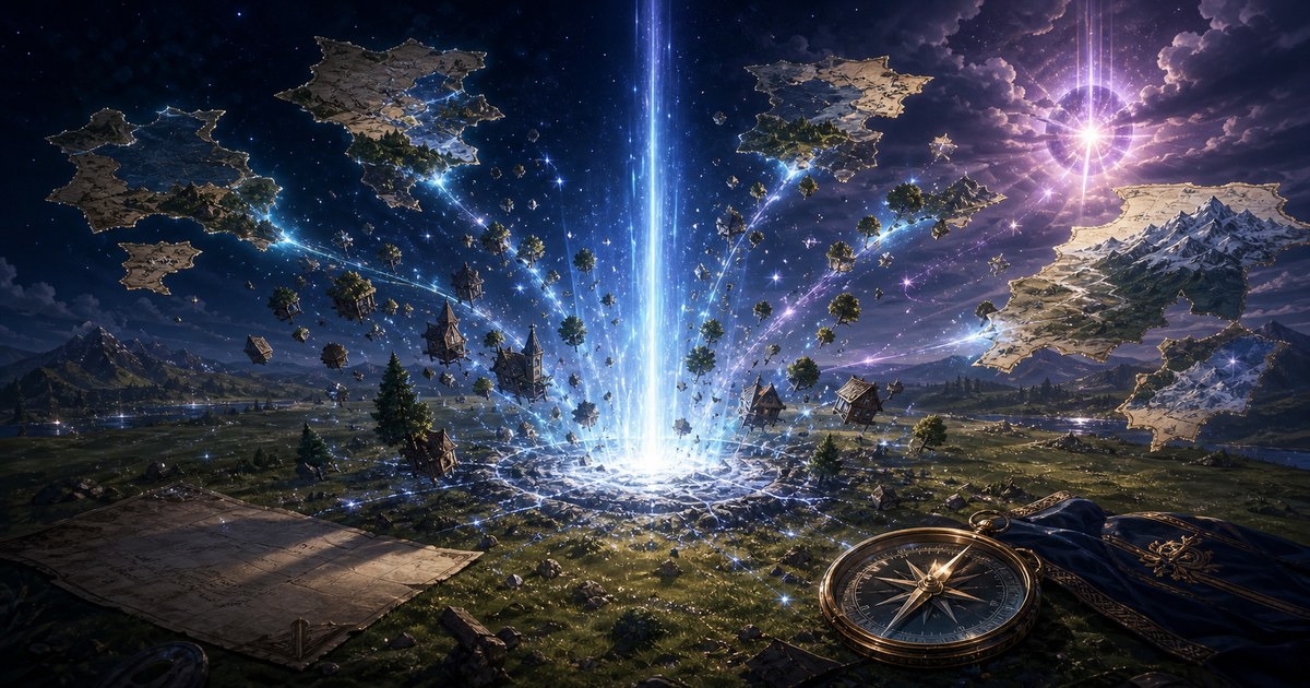 フィットア領転移事件と世界各地への強制転移を象徴した画像