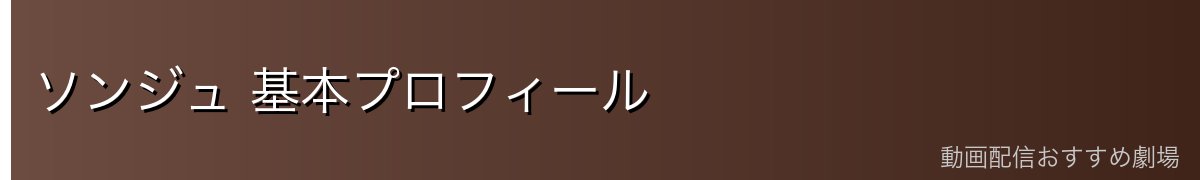ソンジュ 基本プロフィール