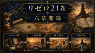 リゼロ原作小説21巻の大砂海と監視塔を示すImage2アイキャッチ