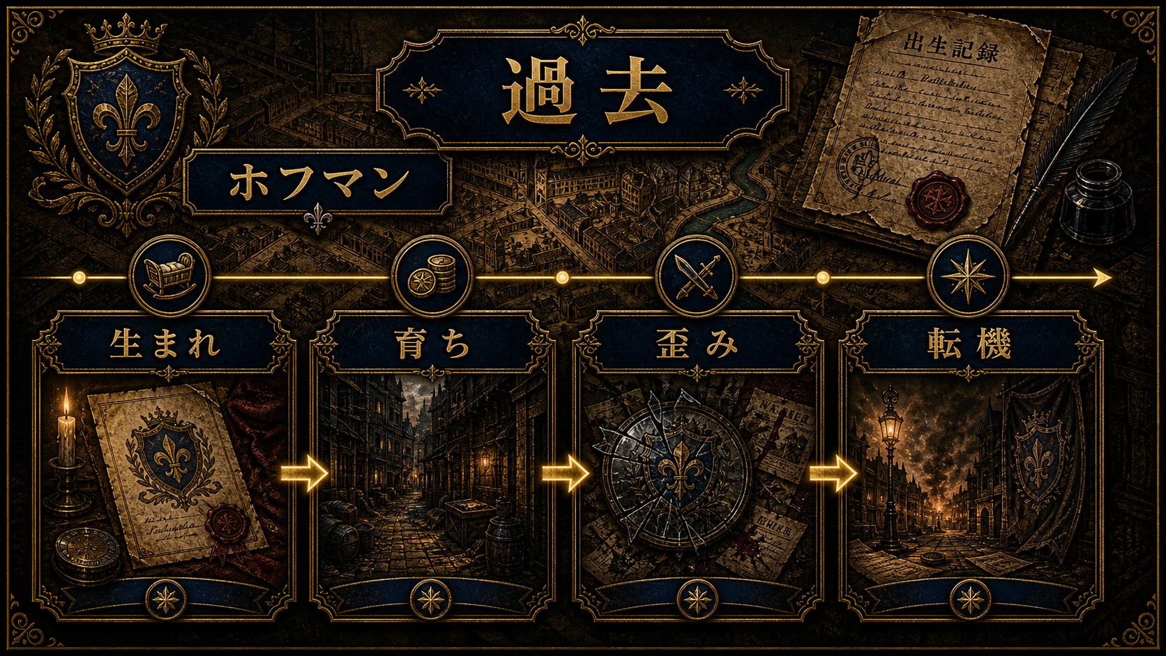 ラチンスの生まれとホフマン家の出自を示すImage2図解