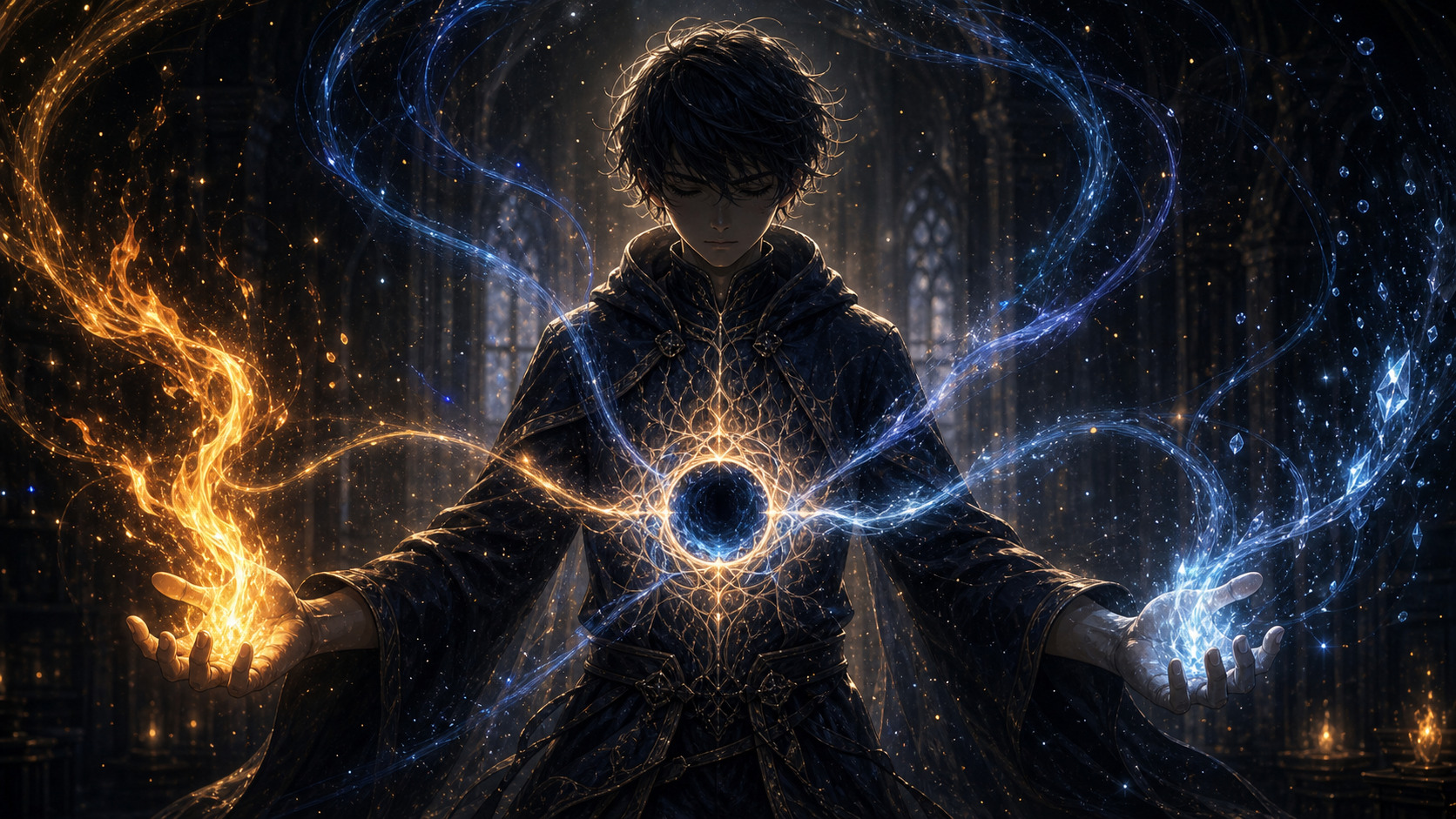 ゲートがマナを取り込み魔法として顕現させる体内器官であることを示す画像