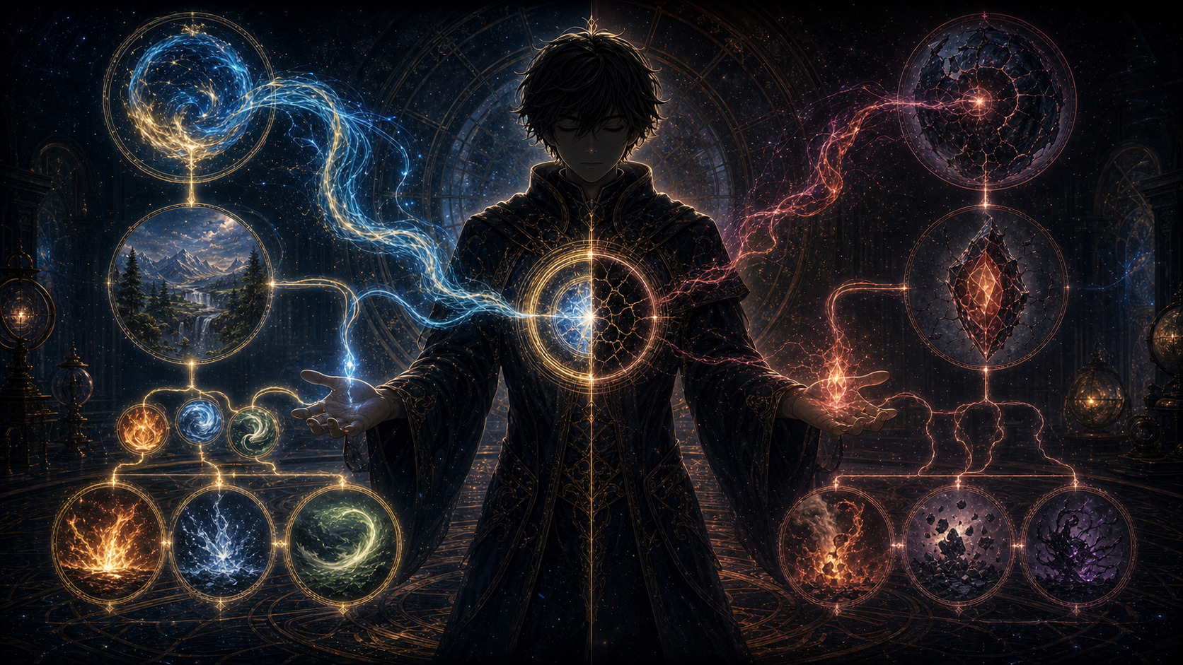 マナがゲートを通って魔法になりゲート損傷時はオドを削る流れを示す画像